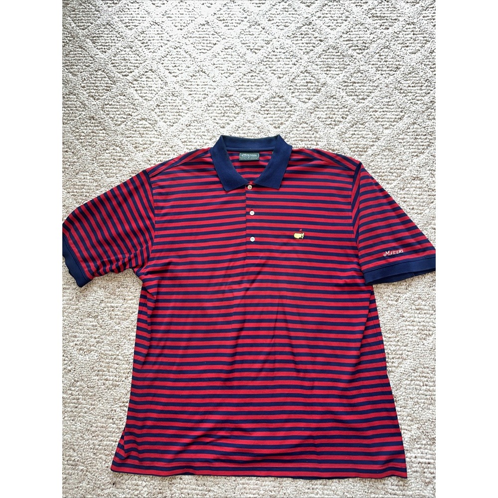 Mens‎ MASTERS Golf Collection Polo Shirt sz XL RED & BLUE STRIPES EUC